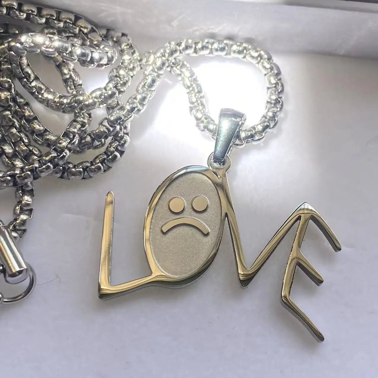 Lil Peep 'LOVE' Necklace | Silver | Stainless Steel. Heat Proof. Water Proof. Suitable for Sensitive Skin.