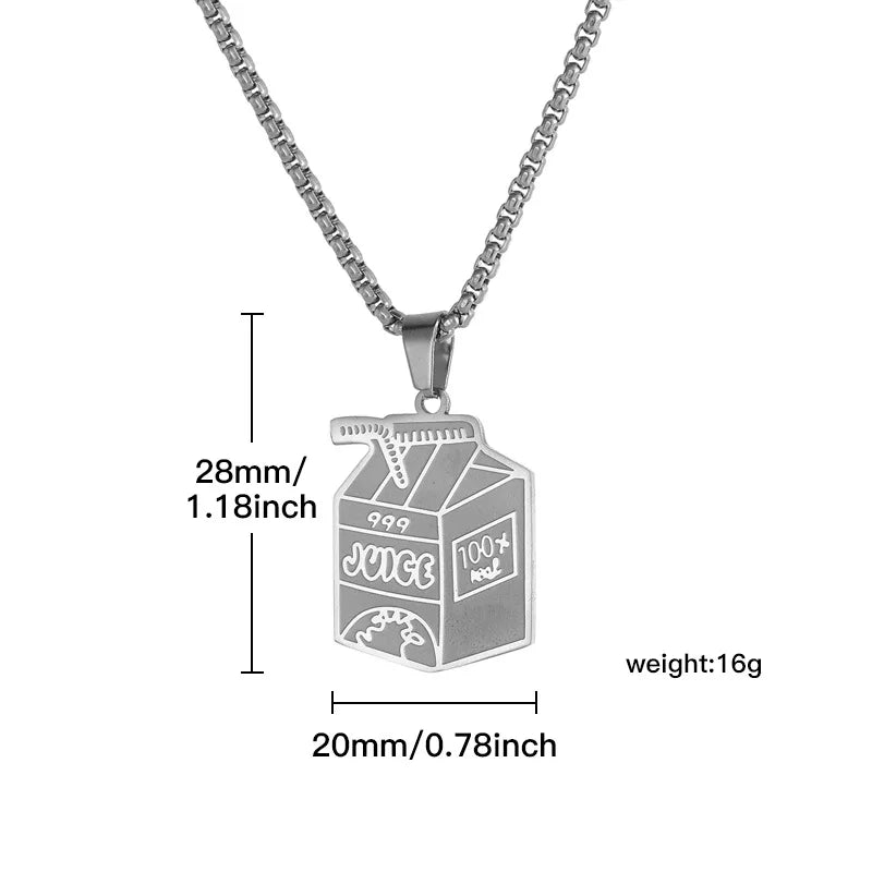 Juice WRLD 'Juice Box' Collection (Chain, Keychain, Earrings) | Stainless Steel. Heat Proof. Water Proof. Suitable for Sensitive Skin.