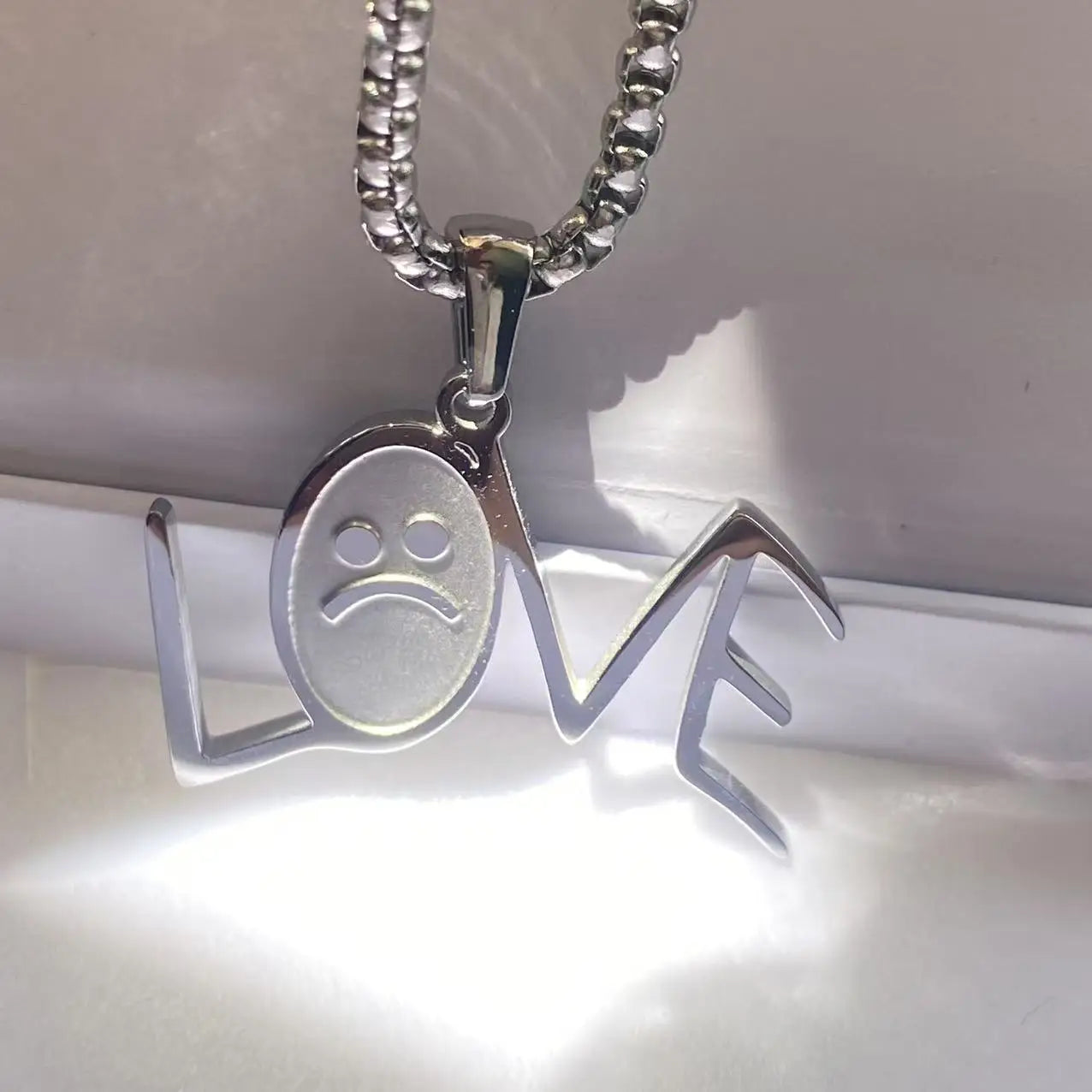 Lil Peep 'LOVE' Necklace | Silver | Stainless Steel. Heat Proof. Water Proof. Suitable for Sensitive Skin.