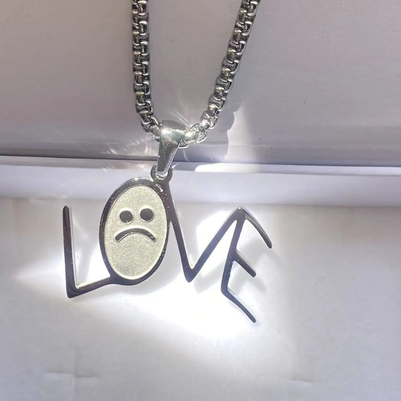 Lil Peep 'LOVE' Necklace | Silver | Stainless Steel. Heat Proof. Water Proof. Suitable for Sensitive Skin.