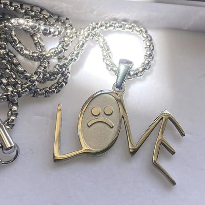 Lil Peep 'LOVE' Necklace | Silver | Stainless Steel. Heat Proof. Water Proof. Suitable for Sensitive Skin.