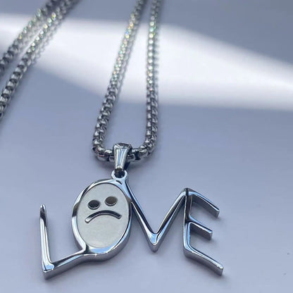 Lil Peep 'LOVE' Necklace | Silver | Stainless Steel. Heat Proof. Water Proof. Suitable for Sensitive Skin.