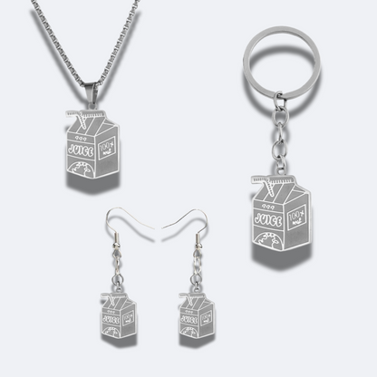 Juice WRLD 'Juice Box' Collection (Chain, Keychain, Earrings) | Stainless Steel. Heat Proof. Water Proof. Suitable for Sensitive Skin.